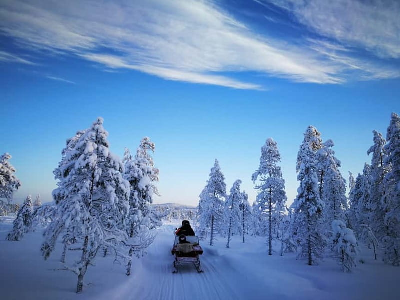 3-hour snowmobiling adventure in Levi - Route highlights you can actually feel: pine forest, frozen lakes, and photo breaks