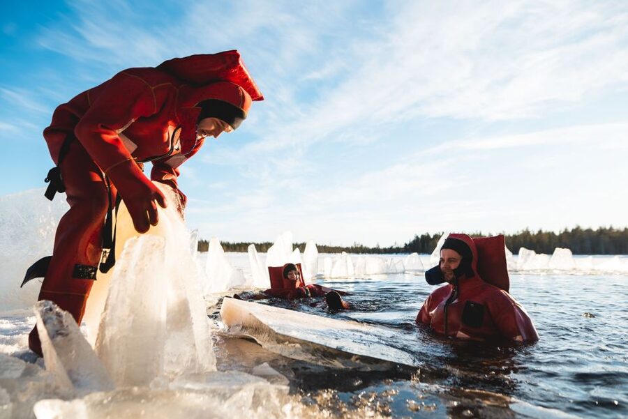 Daytime Ice Floating Rovaniemi, Frozen Lake Experience - Ice floating in Rovaniemi, what makes it feel so different