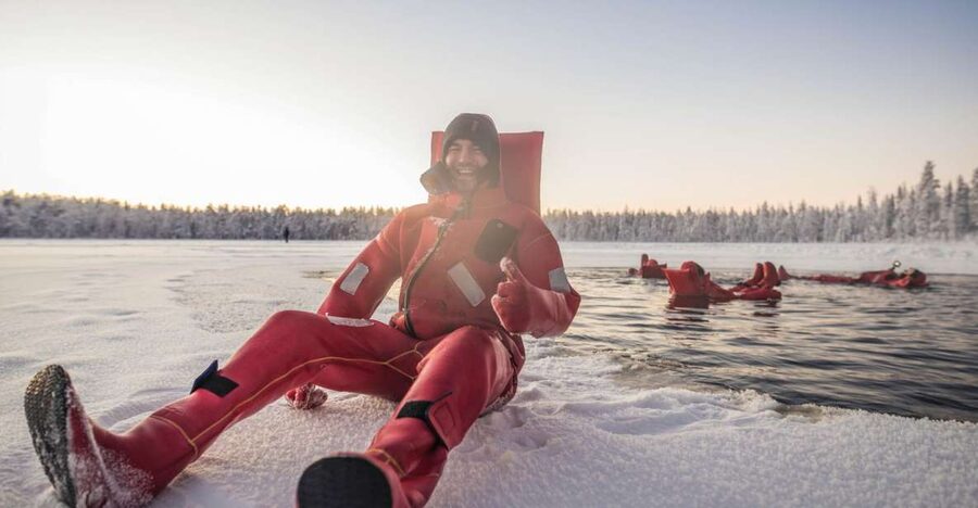 Daytime Ice Floating Rovaniemi, Frozen Lake Experience - Your 3-hour flow, from pickup to fire-warmed finale
