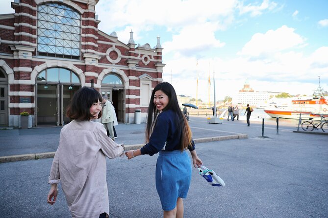 FOOD Tour with Roof Top Bar in Helsinki - Kauppatori Market Square, where Helsinki snacks meet souvenirs