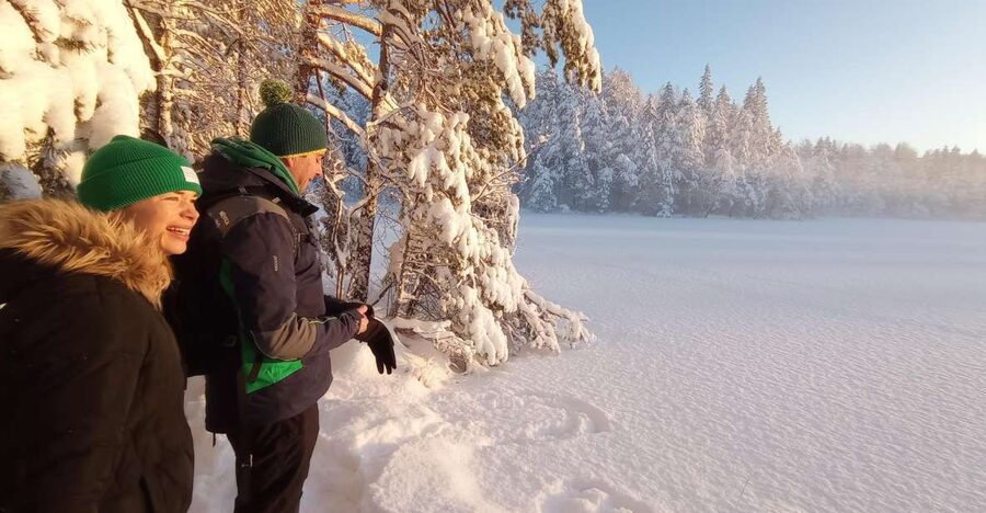 From Helsinki: Nuuksio National Park Hiking Tour with Food - Winter plan: snowshoes, glögi breaks, and frozen-lake scenery