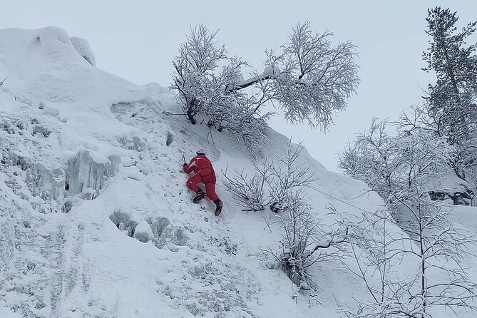 Guided Ice Climbing Activity in Pyhä - Bonfire breaks and hot berry drinks: recovery that keeps you climbing