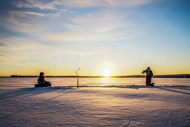 Ice Fishing on a Frozen Lake in Levi - Photo Pickup With an Edited Collection