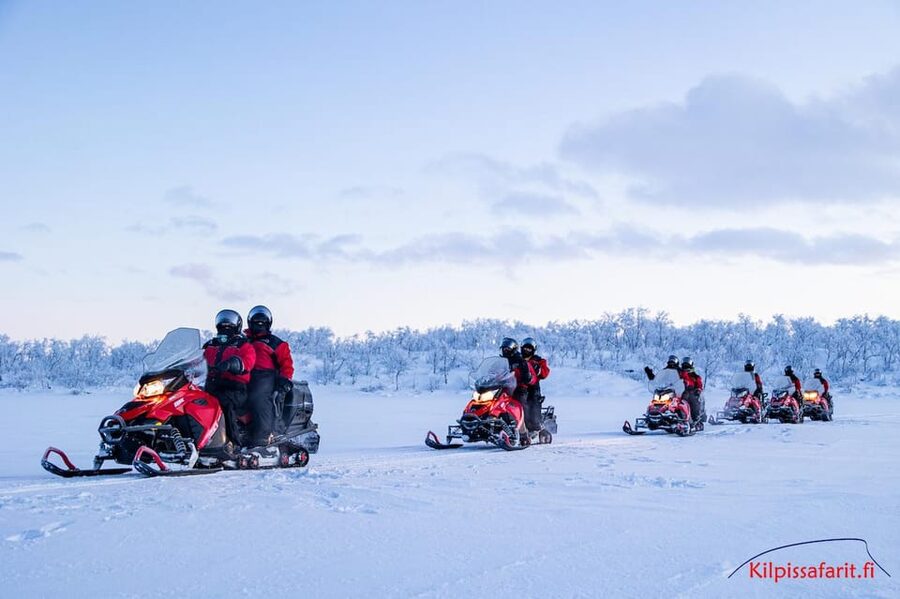 Kilpisjärvi: Border of Three Countries Snowmobile Safari - Snowy birch forest sections: controlled fun, not a roller coaster