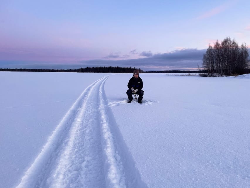 Levi: Ice Fishing Trip in a small group - When the bite happens: how perch fishing feels on the ice