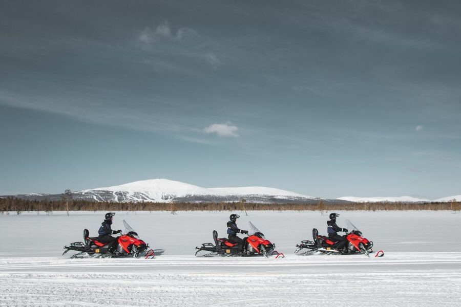Levi: Snowmobile Safari with Ice Fishing and Outdoor Lunch - Outdoor lunch by open fire, plus the Sami camp mood