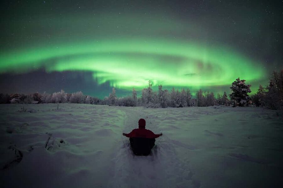 Polar Night Snowshoe Trek - Meeting at Xwander HQ: getting snowshoe-ready from Ivalo