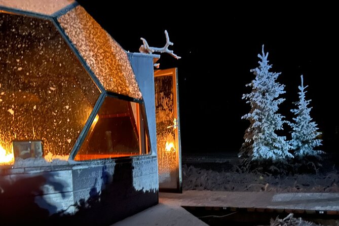 PRIVATE Glass Igloo Dinner Under Northern Lights - Aurora Hunting by Snow Scooter on a Frozen Lake