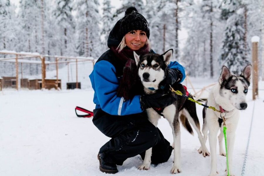 Rovaniemi: Apukka Husky Adventure - Apukka Resort base camp, gear up, and the briefing moment