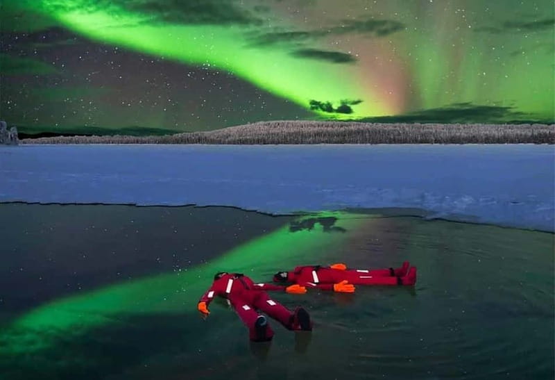 Rovaniemi: Ice Floating in Forest Lake with Aurora Borealis - The Floating Suit System, and Why It Changes Everything