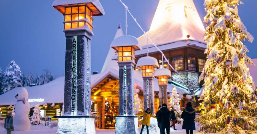 Rovaniemi: Meet Santa Claus, Reindeer Sleigh Ride & Huskies - Crossing the Arctic Circle Line, the certificate moment