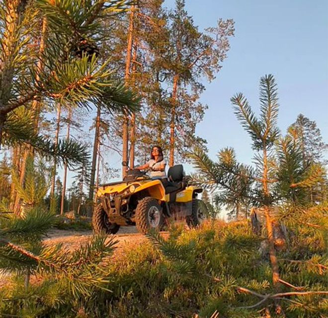 Rovaniemi: Midnight Sun, ATV Ride During The Golden Hour - ATV basics in the Arctic: helmets, balaclavas, and learning the feel fast