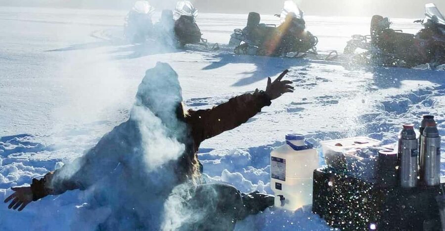 Rovaniemi: Snowmobiling and Ice Fishing - The Snowmobile Safari Across a Frozen Arctic Lake