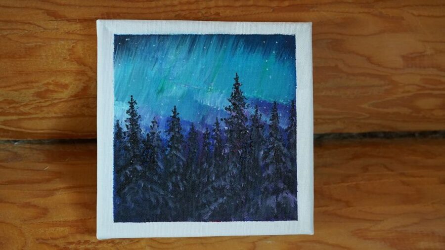 Rovaniemi: Workshop - Aurora painting - Aurora painting in Rovaniemi, even if you have never held a brush