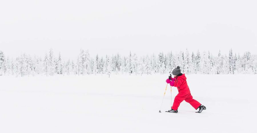 Ruka: Cross-country skiing - The outdoor part: a short ride on official, maintained tracks